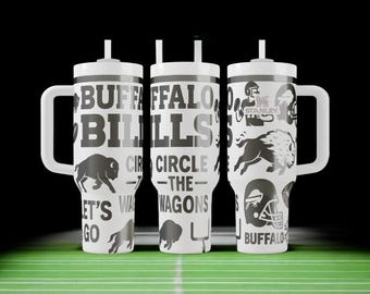 Kubek Buffalo Bills Stanley – grawerowany kubek kibica futbolu amerykańskiego – spersonalizowany prezent – 14 uncji, 20 uncji, 30 uncji, 40 uncji