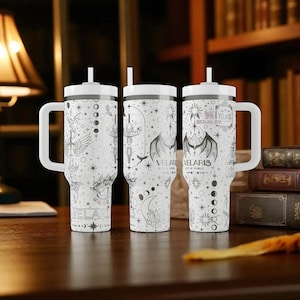 Velaris Stanley Tumbler – Engraved City of Starlight Design – Fantasy Laser Engraved Cup – 14oz 20oz 30oz 40oz image 8