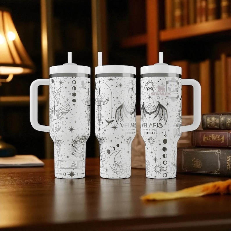 Velaris Stanley Tumbler – Engraved City of Starlight Design – Fantasy Laser Engraved Cup – 14oz 20oz 30oz 40oz image 8