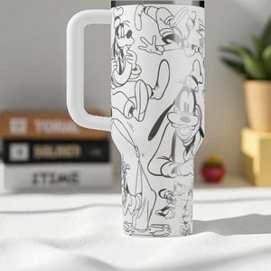 Goofy Stanley Tumbler – Engraved Cartoon Cup – Custom Disney Gift – 14oz 20oz 30oz 40oz image 6
