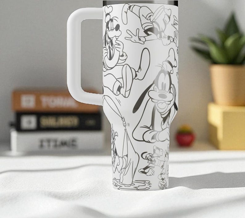 Goofy Stanley Tumbler – Engraved Cartoon Cup – Custom Disney Gift – 14oz 20oz 30oz 40oz image 6