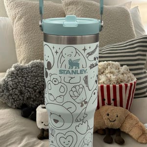 Jellycat-Inspired Bunny Tumbler – Soft Plush Aesthetic Flip Straw Cup, Pastel Travel Mug, Cozy Gift for Bunny Lovers, Fuzzy Drinkware image 7