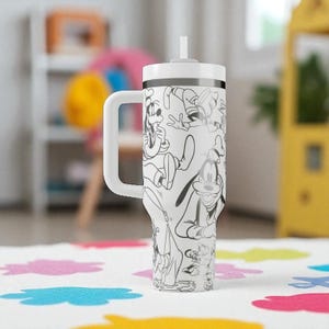 Goofy Stanley Tumbler – Engraved Cartoon Cup – Custom Disney Gift – 14oz 20oz 30oz 40oz image 9