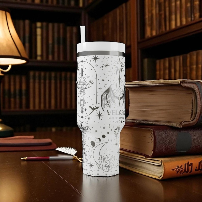 Velaris Stanley Tumbler – Engraved City of Starlight Design – Fantasy Laser Engraved Cup – 14oz 20oz 30oz 40oz image 7