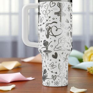 Vaso Stanley con bailarina grabada (14 oz, 20 oz, 30 oz y 40 oz): un regalo ideal para bailarines y amantes del ballet. imagen 7