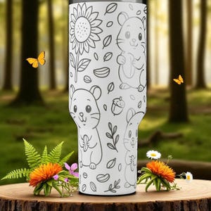 Engraved Hamster Tumbler – Stanley Cup 14oz 20oz 30oz 40oz – Cute Pet Lover Gift, Woodland Animal Cup image 5