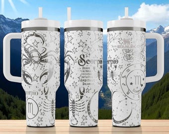 Custom Scorpio Zodiac Tumbler – Personalized Engraved Scorpion Cup | Birthday Gift for Astrology Lovers, October & November