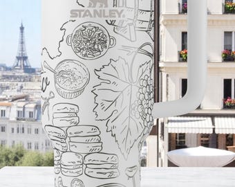 Parisian Engraved Stanley Tumbler – 40oz France Travel Mug With