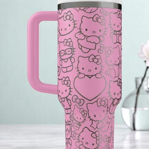Engraved Hello Kitty Pink Tumbler | Cute Tumbler | Hello Kitty Cup | Hello Kitty Tumbler | Laser Engraved Tumbler | Gift for Her image 7