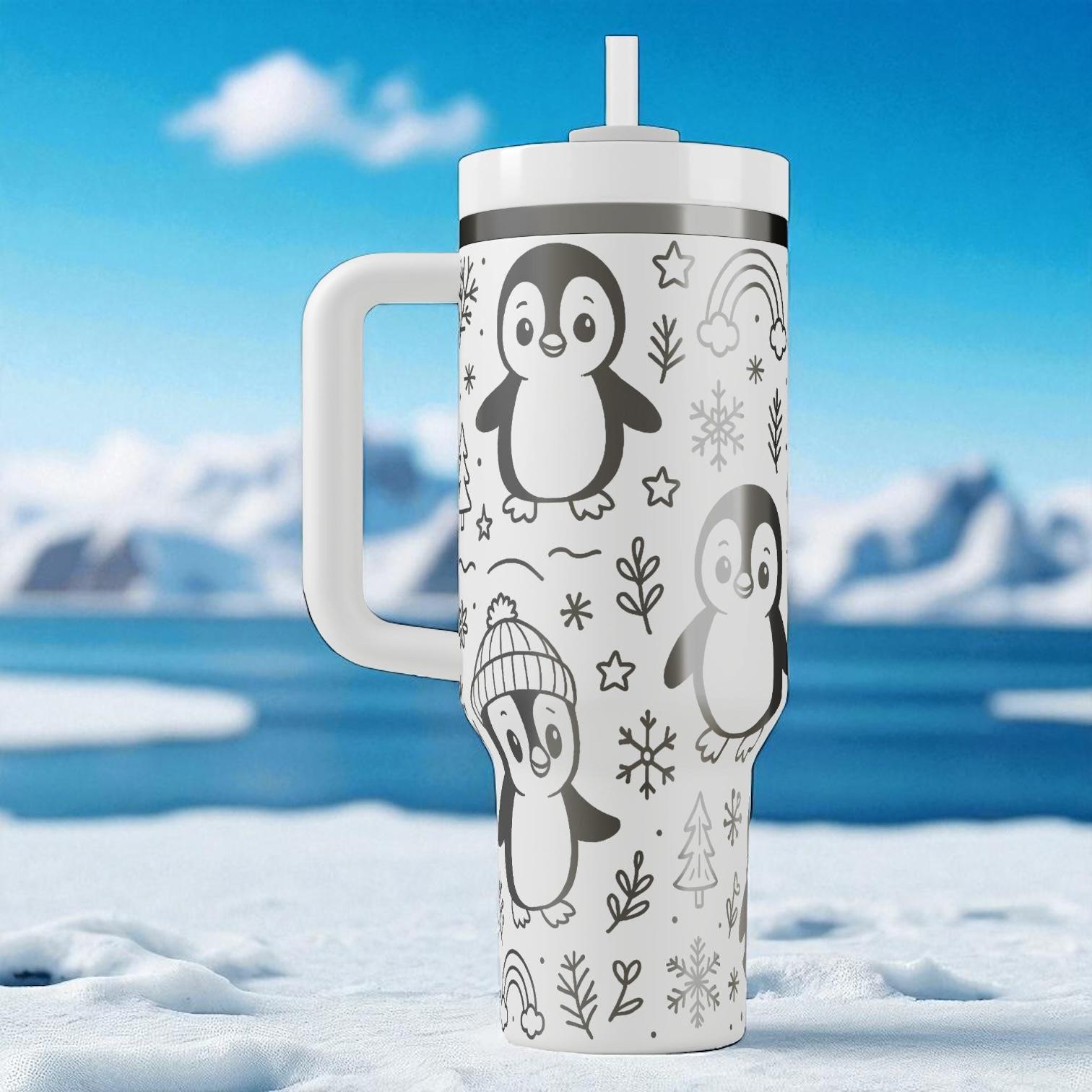 Engraved Penguin Tumbler – Stanley Cup 14oz 20oz 30oz 40oz – Cute