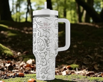 Engraved Hummingbird Tumbler – 40oz Stanley Floral Cup with Birds and Flowers – Nature Gift for Her, Garden Lover, Spring Aesthetic Mug