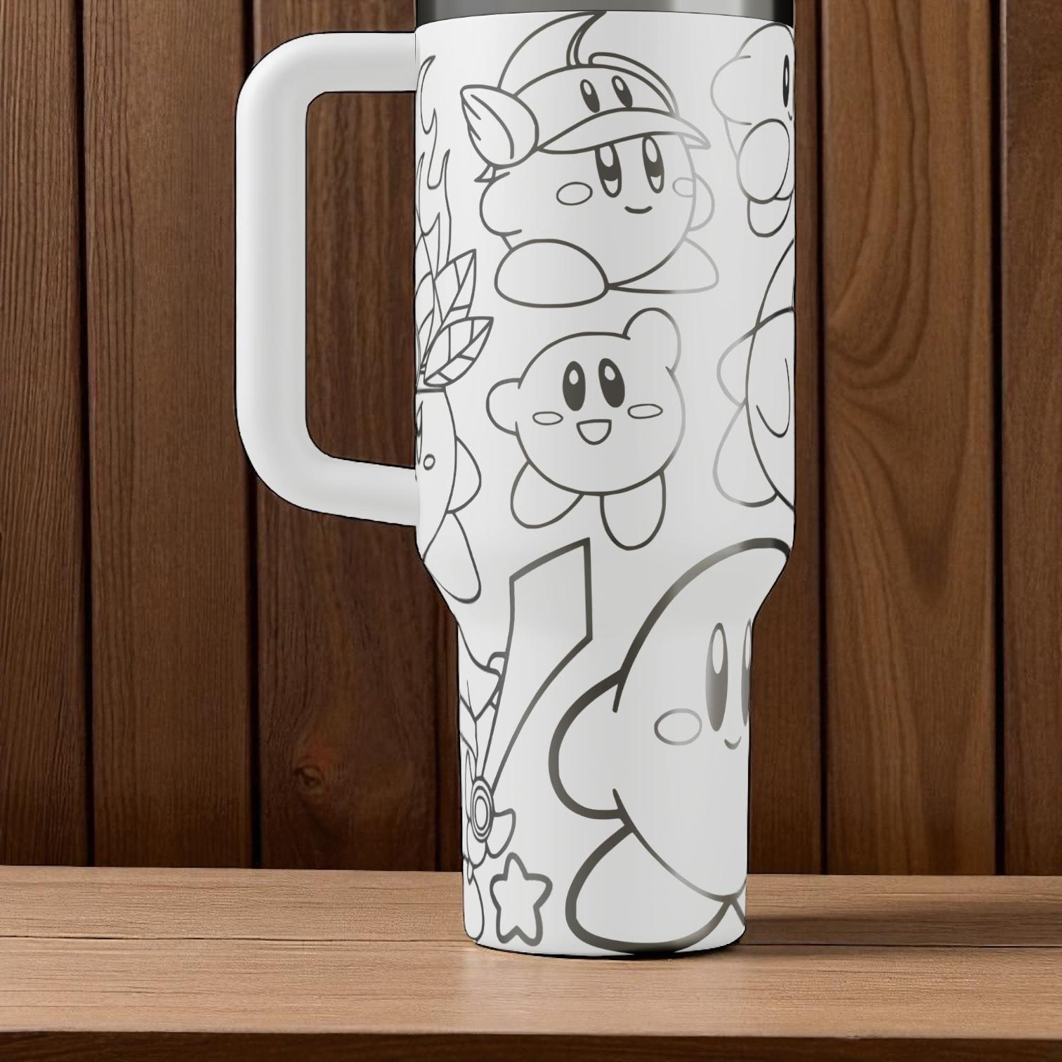 Kirby Stanley Tumbler – Engraved Kirby Cup – Custom Gamer Mug