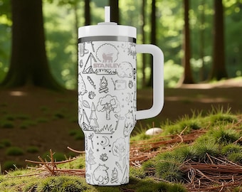Camping Bear Stanley Tumbler Engraved Forest Adventure Design 20oz 30oz 40oz