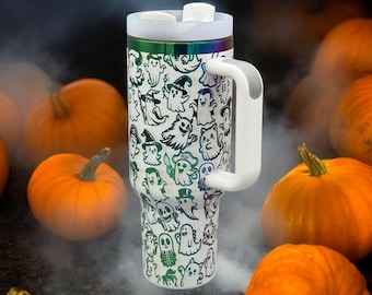 Gegraveerde Halloween-beker | Spookachtige beker | Halloween-beker | Beker met skelet | Halloween-cadeau | Lasergegraveerde beker | Spookjes