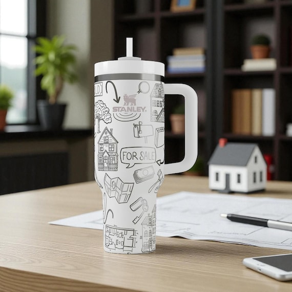 Engraved Real Estate Stanley Tumbler – Realtor Gift, Laser Engraved Cup for Agents and Home Buyers 14oz 20oz 30oz 40oz