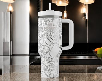 Baking Tools Engraved Tumbler – 40oz Stanley Cup for Cookie Lovers, Kitchen & Pastry Fans