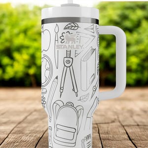 Teacher Appreciation Stanley Tumbler – Custom Flip Straw Cup with Name, Gift for Teacher, End of Year Teacher Gift, Back to School Mug image 7