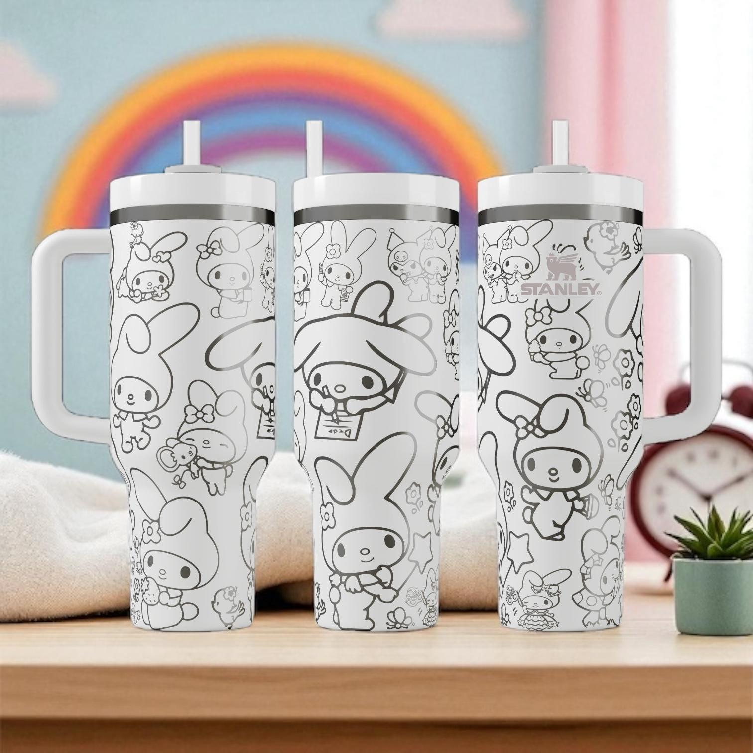 My Melody Engraved Stanley Tumbler – Cute Sanrio Bunny Cup