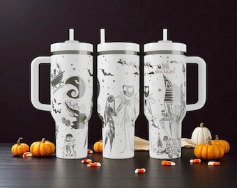 Night Before Christmas Stanley Tumbler – Engraved Holiday Cup – Spooky Winter Laser Design – 14oz 20oz 30oz 40oz