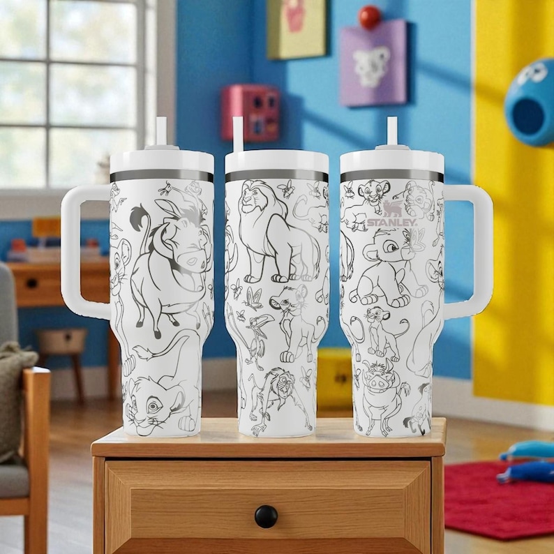 Lion King Stanley Tumbler – Gegraveerde Disney-beker – Aangepast cadeau – 14oz 20oz 30oz 40oz afbeelding 1