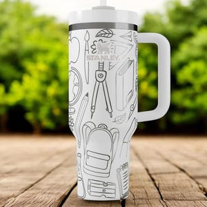 Teacher Appreciation Stanley Tumbler – Custom Flip Straw Cup with Name, Gift for Teacher, End of Year Teacher Gift, Back to School Mug image 1