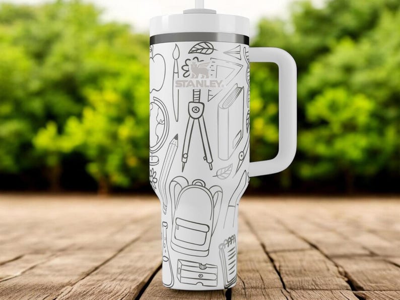 Teacher Appreciation Stanley Tumbler – Custom Flip Straw Cup with Name, Gift for Teacher, End of Year Teacher Gift, Back to School Mug image 1