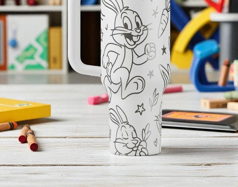 Funny Bunny Engraved Stanley Tumbler – Cute Rabbit Cup – Laser Engraved Gift – 14oz 20oz 30oz 40oz image 9