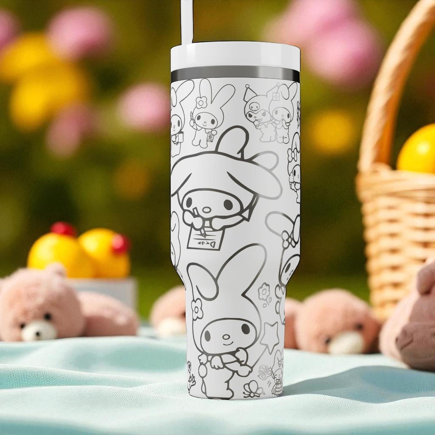 My Melody Engraved Stanley Tumbler – Cute Sanrio Bunny Cup