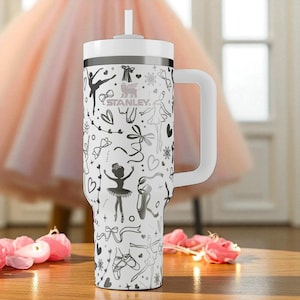 Engraved Ballerina Tumbler – Stanley Cup 14oz 20oz 30oz 40oz – Cute Gift for Dancers and Ballet Lovers
