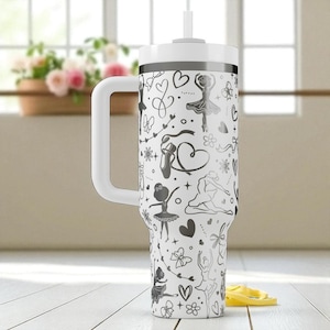 Vaso Stanley con bailarina grabada (14 oz, 20 oz, 30 oz y 40 oz): un regalo ideal para bailarines y amantes del ballet. imagen 9