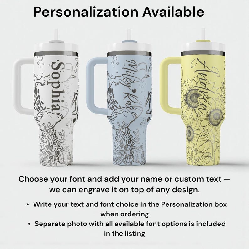 Engraved Llama Tumbler — Stanley Cup 14oz 20oz 30oz 40oz — Cute Cactus and Llama Design, Gift for Animal Lovers and Desert Fans image 4