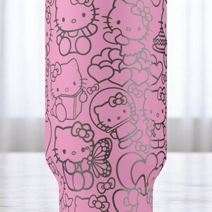 Engraved Hello Kitty Pink Tumbler | Cute Tumbler | Hello Kitty Cup | Hello Kitty Tumbler | Laser Engraved Tumbler | Gift for Her image 8