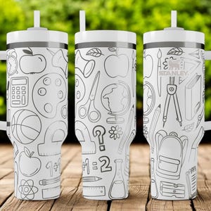 Teacher Appreciation Stanley Tumbler – Custom Flip Straw Cup with Name, Gift for Teacher, End of Year Teacher Gift, Back to School Mug image 5
