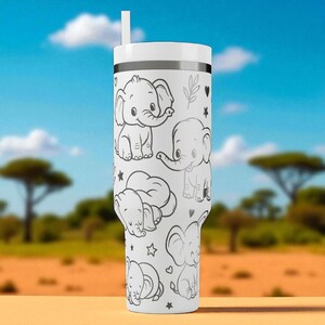 Kubek Stanley Elephant Tumbler – uroczy kubek z grawerowanym laserowo słoniątkiem (14 uncji, 20 uncji, 30 uncji, 40 uncji) zdjęcie 8