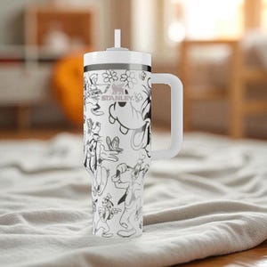 Goofy Stanley Tumbler – Engraved Cartoon Cup – Custom Disney Gift – 14oz 20oz 30oz 40oz image 1