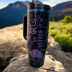 Taurus Zodiac Tumbler – Stanley Flip Straw Style – Taurus Sign Gift, Earth Element Cup, Astrology Birthday Gift Idea image 7