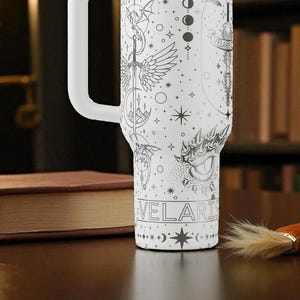 Velaris Stanley Tumbler – Engraved City of Starlight Design – Fantasy Laser Engraved Cup – 14oz 20oz 30oz 40oz image 9
