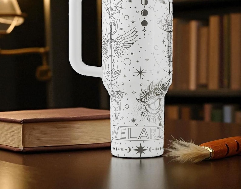 Velaris Stanley Tumbler – Engraved City of Starlight Design – Fantasy Laser Engraved Cup – 14oz 20oz 30oz 40oz image 9