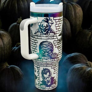 Engraved Halloween Tumbler | Spooky Tumbler | Halloween Cup | Skeleton Tumbler | Halloween Gift | Laser Engraved Tumbler