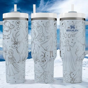 Vaso Ice Queen con pajita – Taza con copo de nieve azul grabado, regalo personalizado para ella, taza esmerilada de 30 oz y 40 oz para niños y fans.
