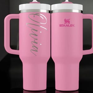 Personalized Stanley Tumbler – Custom Name Engraved Mug, Insulated Travel Cup with Handle