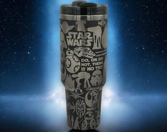 Vaso de Star Wars - Vaso grabado con diseño personalizado | Regalo perfecto para los fans de Star Wars | Regalo para él
