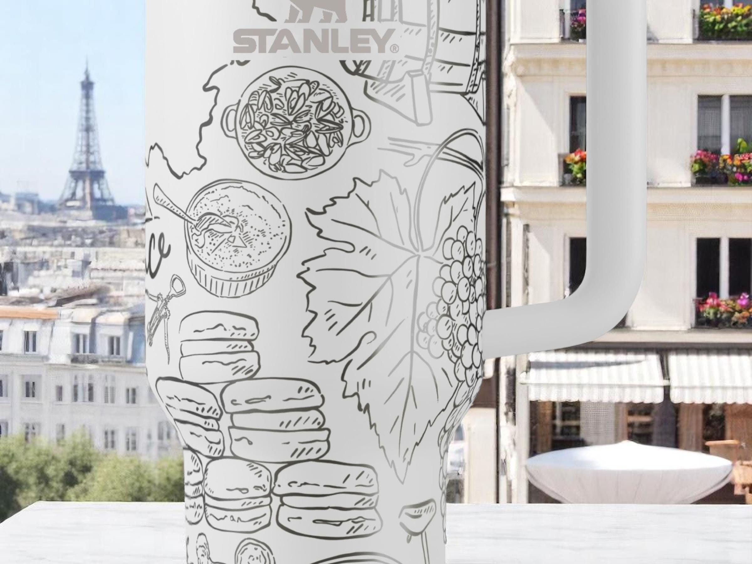 Parisian Engraved Stanley Tumbler – 40oz France Travel Mug With