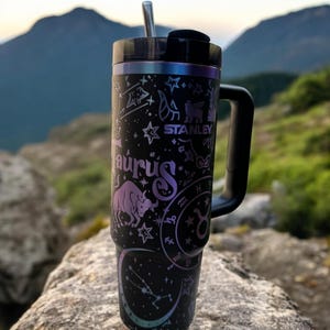 Taurus Zodiac Tumbler – Stanley Flip Straw Style – Taurus Sign Gift, Earth Element Cup, Astrology Birthday Gift Idea image 8