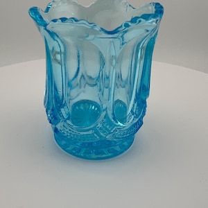 Vintage Blue Glass Toothpick Holder, Gorgeous
