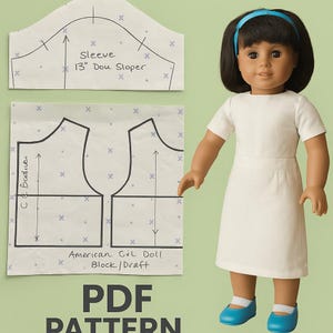 18" DOLL PDF sloper/Block for Pattern Making incl skirt, bodice & dress blocks!