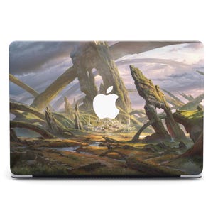 Mystische Stadt Antike Knochen Bögen Fantasy Landschaft MacBook Tasche für MacBook Air 13 15 M3 M2 M1 Pro 14 16 2024 2023 MacBook Pro Hartschale