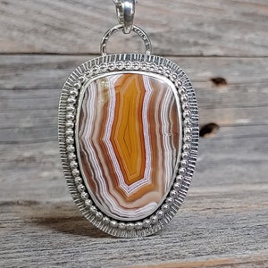 Laguna Achat Sterling Silber Statement Halskette Sammlerstein