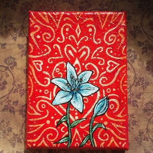 Original Flower Art &quot;Flowers In The Parlor&quot; Handpainted With Acrylics On Canvas