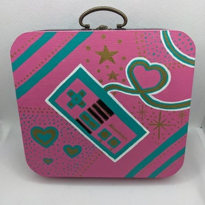 Hand Painted Gamer Girl Box Double Sided Art